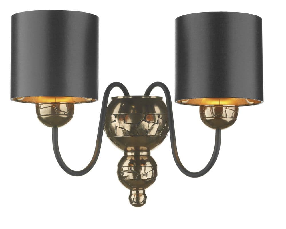 Garbo Bronze Hand-Made Wall Light with Black / Bronze shades GAR0973 (Class 2 Double Insulated)