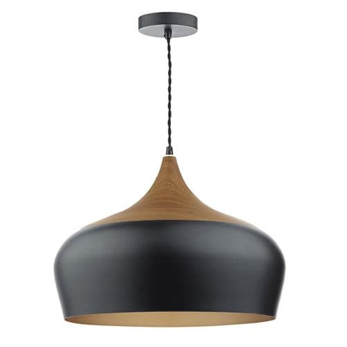 Gaucho 1 Light Pendant Black Large (Class 2 Double Insulated) GAU8622