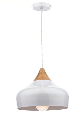 Gaucho 1 Light Pendant White (Class 2 Double Insulated) GAU0102