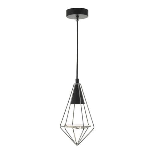 Gianni 1 Light Pendant Black, chrome & Glass, double insulated, GIA0150