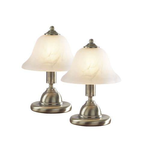 Gloucester Antique Brass Twin-pack Touch Table Lamps TXGLO4075