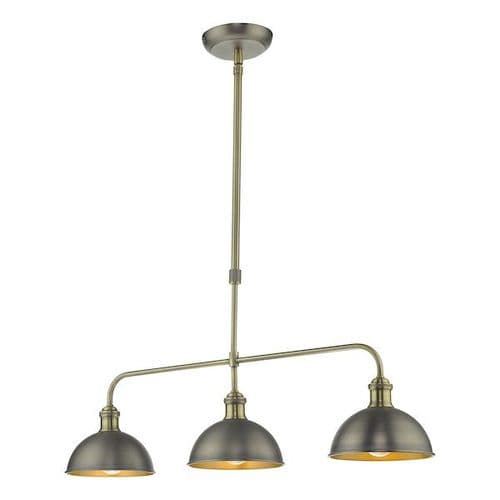 Governor 3 Light Bar Antique Chrome Antique Brass GOV0361