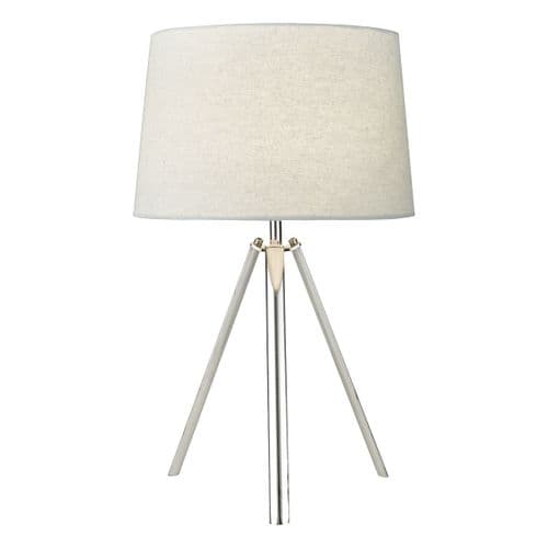 Griffith Table Lamp Polished Chrome complete with Shade (Double Insulated) GRI4250