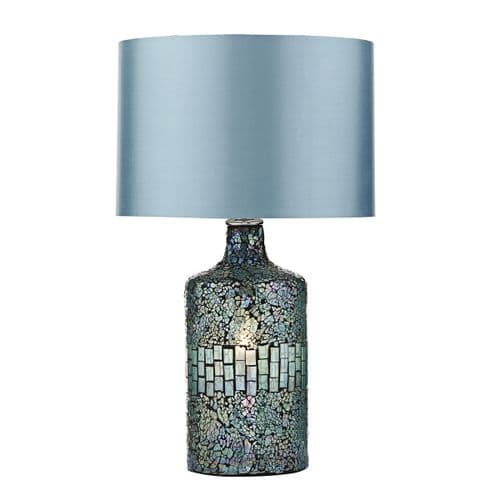 Guru Table Lamp Blue Mosaic Dual Source complete with Shade (Class 2 Double Insulated) GUR4223