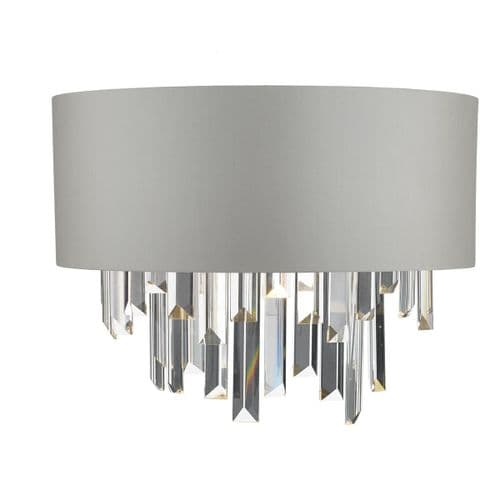 Halle Wall Light Grey & Crystal Cw Shade (double insulated) HAL0939