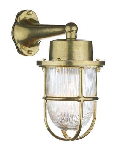 Harbour 1 Light Down Wall Light Brass IP64 HAR1540 (Hand made, 7-10 day Delivery)