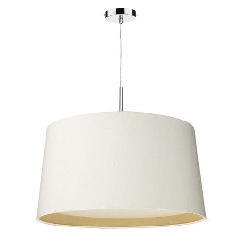 Hastings 60cm 2-Tone Pendant Chrome with Shade (choose colour) HAS6099 (Hand made, 10-14 day Del)