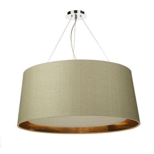 Hastings 80cm Pendant Light Chrome with Shade (choose colour) HAS80 (Hand made, 10-14 day Del)