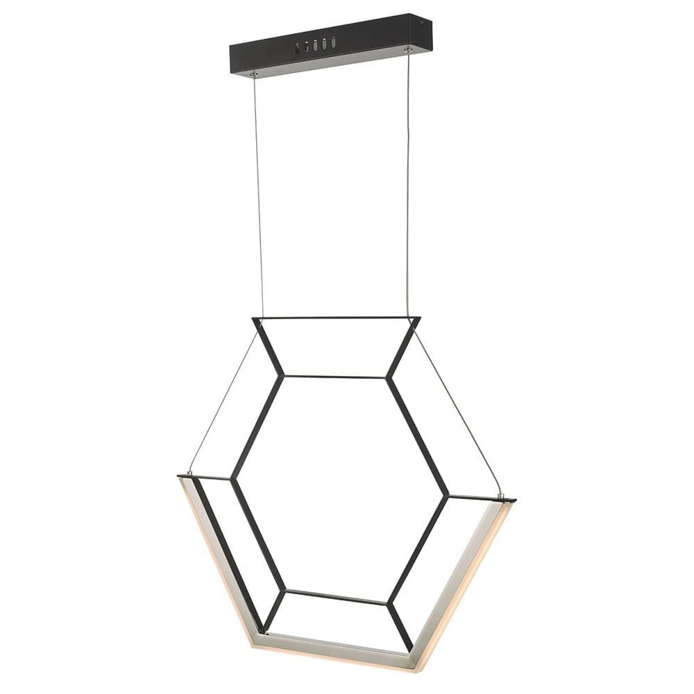 Hexagon 1lt Pendant Black LED, Double Insulated HEX0122