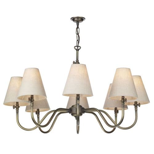 Hicks 8 Light Pendant Antique Brass HIC0875 (Hand made, 7-10 day Delivery)