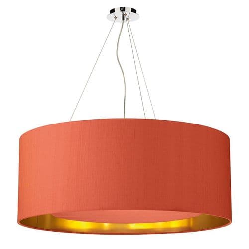 Hockney 90cm Pendant Light Chrome with Shade (choose colour) HOC90 (Hand made, 10-14 day Del)