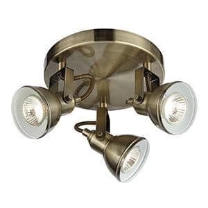 Industrial 3Lt Antique Brass Spotlight Plate 1543Ab