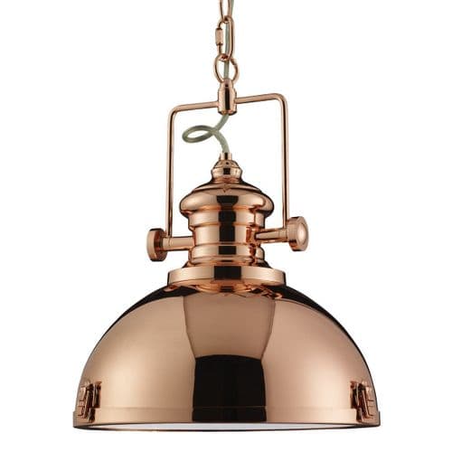 Industrial Pendant 1 Light Copper, Clear Lens 2297Cu
