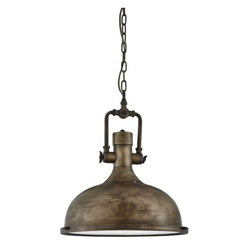 Industrial Pendant - 1 Light Painted Antique, Frosted Glass Diffuser 1322Bg