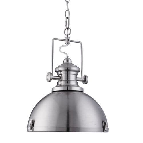 Industrial Pendant 1 Light Satin Silver, Clear Lens 2297Ss