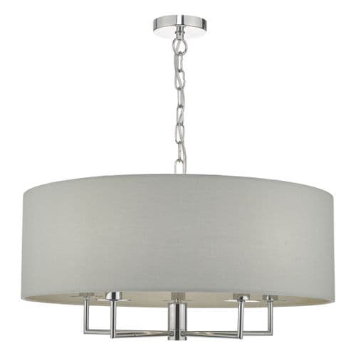 Jamelia 5lt Pendant Polished Chrome & Grey (double insulated) JAM0539