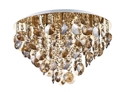 Jester 5-light French Gold Flush Ceiling Light JES5440