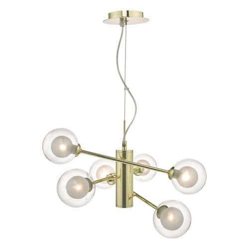 Kumara 6lt Pendant Gold & Glass (double insulated) KUM0635