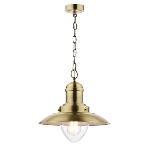 Laura Ashley Corbridge Antique Brass 1 Light Fisherman Ceiling Light