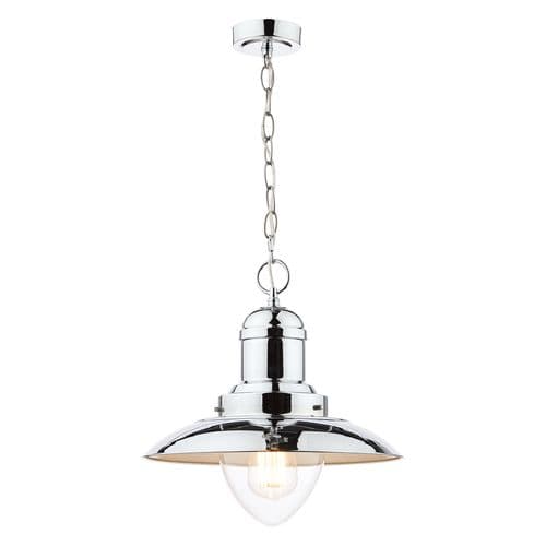 Laura Ashley Corbridge Polished Chrome 1 Light Fisherman Ceiling Light