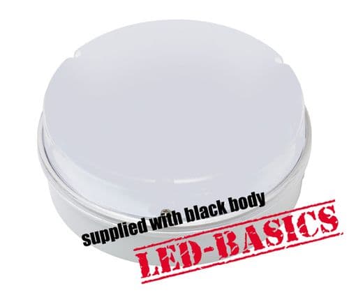 LED-Basics, Ceiling Light, Maximo 14W 2D LED Flush, Black body, Opal Cover
