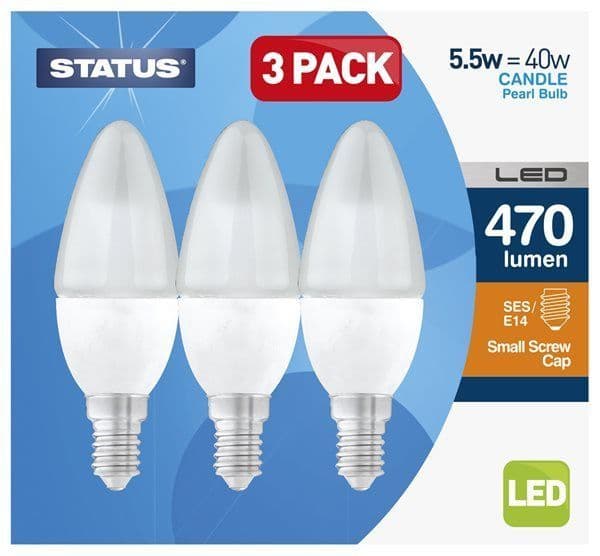 LED Candle Lightbulb 3-Pack 5.5W SES Warm White (470 lumens) 191159