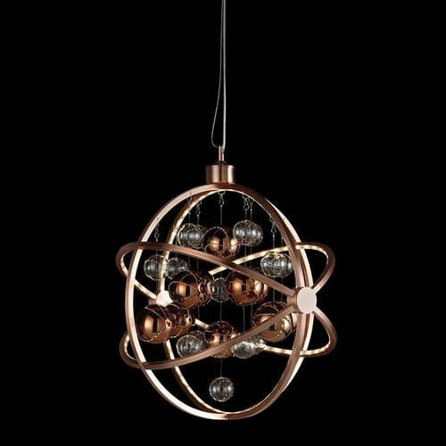 LED Copper plate with clear & copper balls Pendant Light BXMUNI-CO-17 by Endon (Double Insulated)