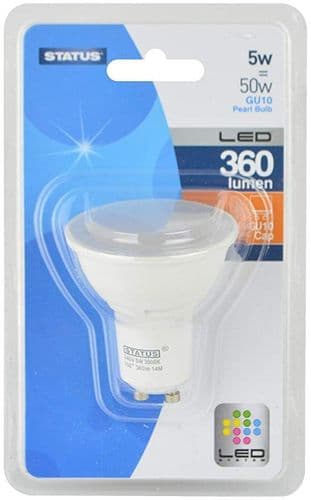 LED GU10 5W Bulb, 360 Lumens, Non-dimmable, 3000K Warm White (808466) NOW LOWER PRICE !!!