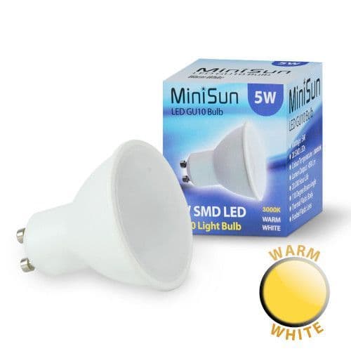 LED GU10 5W Bulb, 450 Lumens, Non-dimmable, 3000K Warm White (808202)