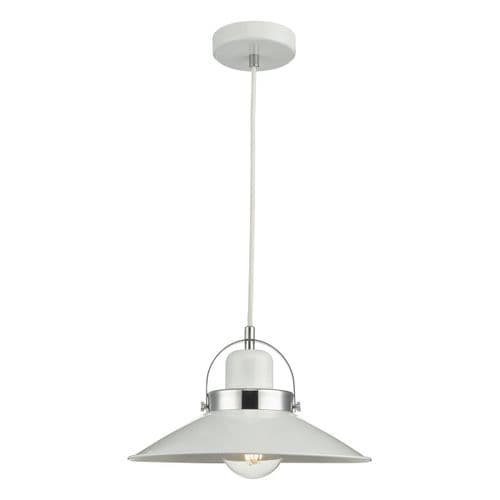 Liden 1 Light Pendant White Polished Chrome  LID012