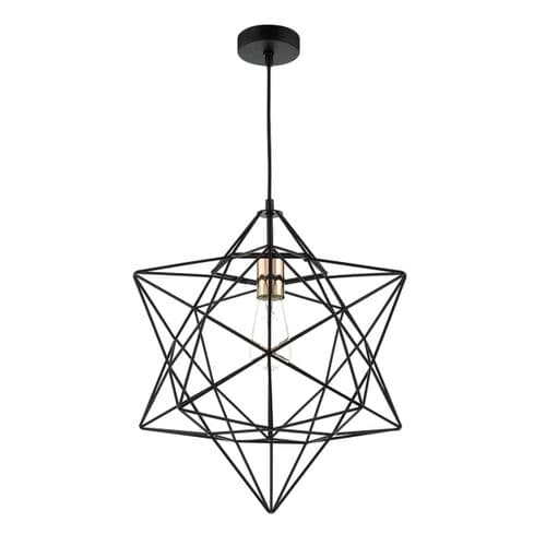 Luanda 1 Light Star Pendant Black Copper