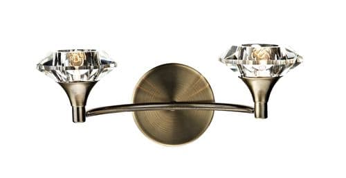 Luther 2-light Antique Brass Wall Light (025119) (Class 2 Double Insulated) LUT0975