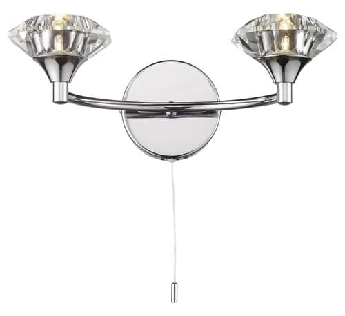 Luther 2-light Polished Chrome Wall Light (025097) (Class 2 Double Insulated) LUT0950