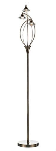 Luther 3-light Antique Brass Floor Lamp (137731) LUT4975 (Class 2 Double Insulated)