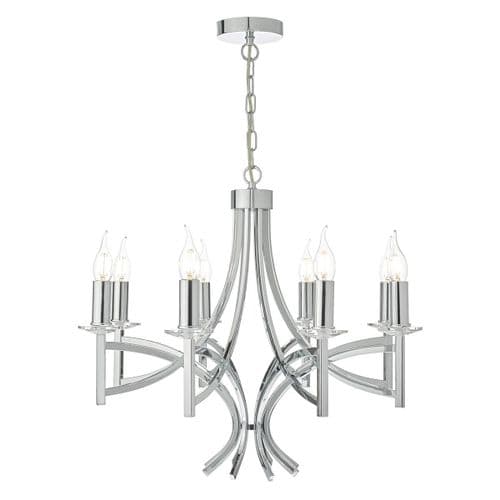 Lyon 8 Light Pendant Polished Chrome/Crystal