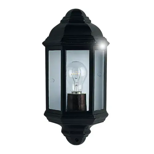 Maine Outdoor Wall Light - Black Metal & Clear Glass