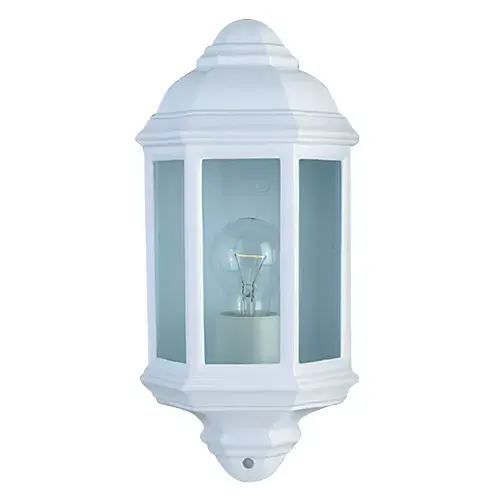 Maine Outdoor Wall Light - White Metal & Clear Glass
