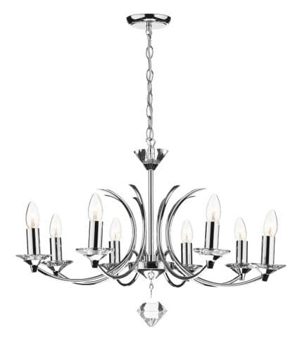 Medusa 8-light Polished Chrome K9 Crystal Ceiling Light (033219) MED0850