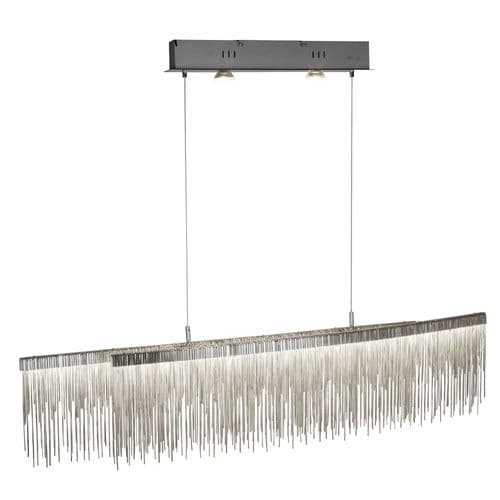 Memphis Led Ceiling Bar, Satin Silver, Chain Link Waterfall Dressing 6061Ss
