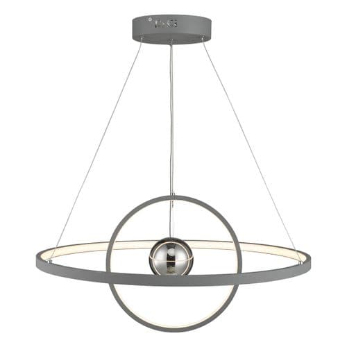 Mercury 1lt Pendant Horizontal 2 Sphere Grey LED, Double Insulated MER8839