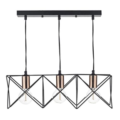 Midi 3 Light Bar Pendant Black MID0322