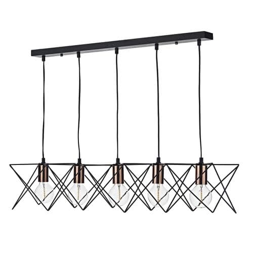 Midi 5 Light Bar Pendant Black MID0522