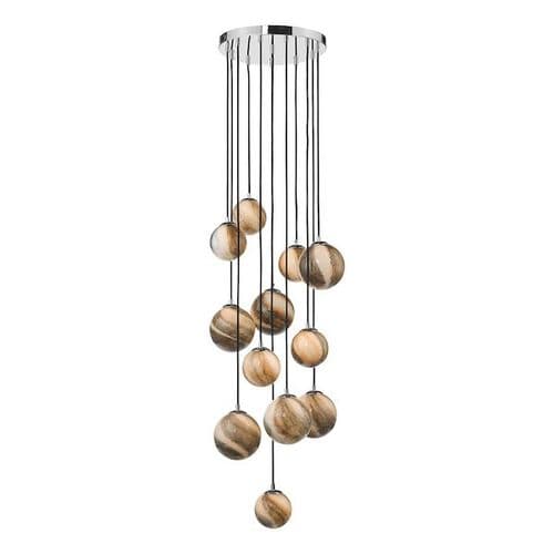 Mikara 12 Light Cluster Pendant Polished Chrome Glass 2.5M MIK1250