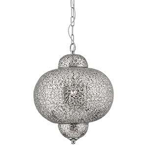 Moroccan 1 Light Pendant - Shiny Nickel And Clear Acrylic 9221-1Ss