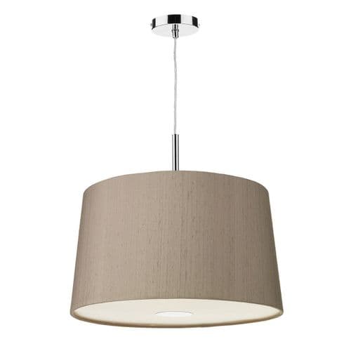 Naseby 50cm Pendant Light Chrome with Shade (choose colour) NAS50 (Hand made, 10-14 day Del)