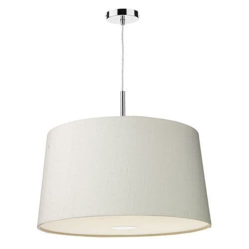 Naseby 60cm Pendant Light Chrome with Shade (choose colour) NAS60 (Hand made, 10-14 day Del)
