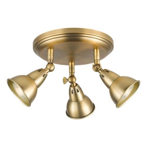 NATHANIEL 3LT PLATE SPOTLIGHT AGED BRASS