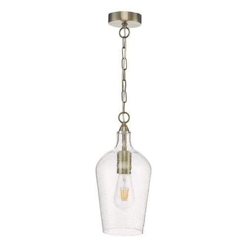 Nida Pendant Antique Brass Glass NID0175