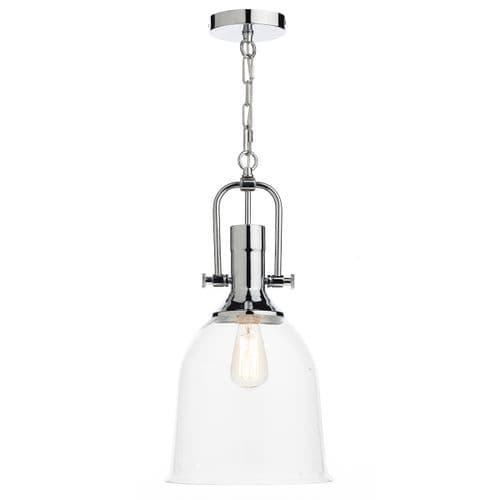 Nolan 1 Light Pendant Polished Chrome/ Clear (Class 2 Double Insulated) NOL0108