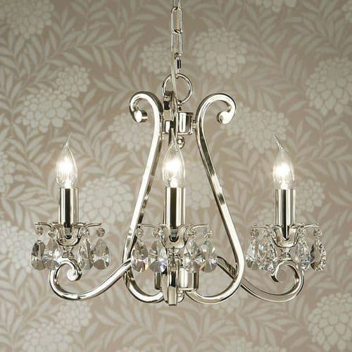 Oksana 3 Light Chandelier (Crystal, Modern Classic, Small Chandelier) UL1P3N